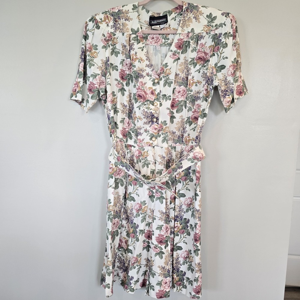 Vtg‎ 80s 90s Romper Sz 18 Multicolor Floral Rayon Shorts Jumpsuit.C177